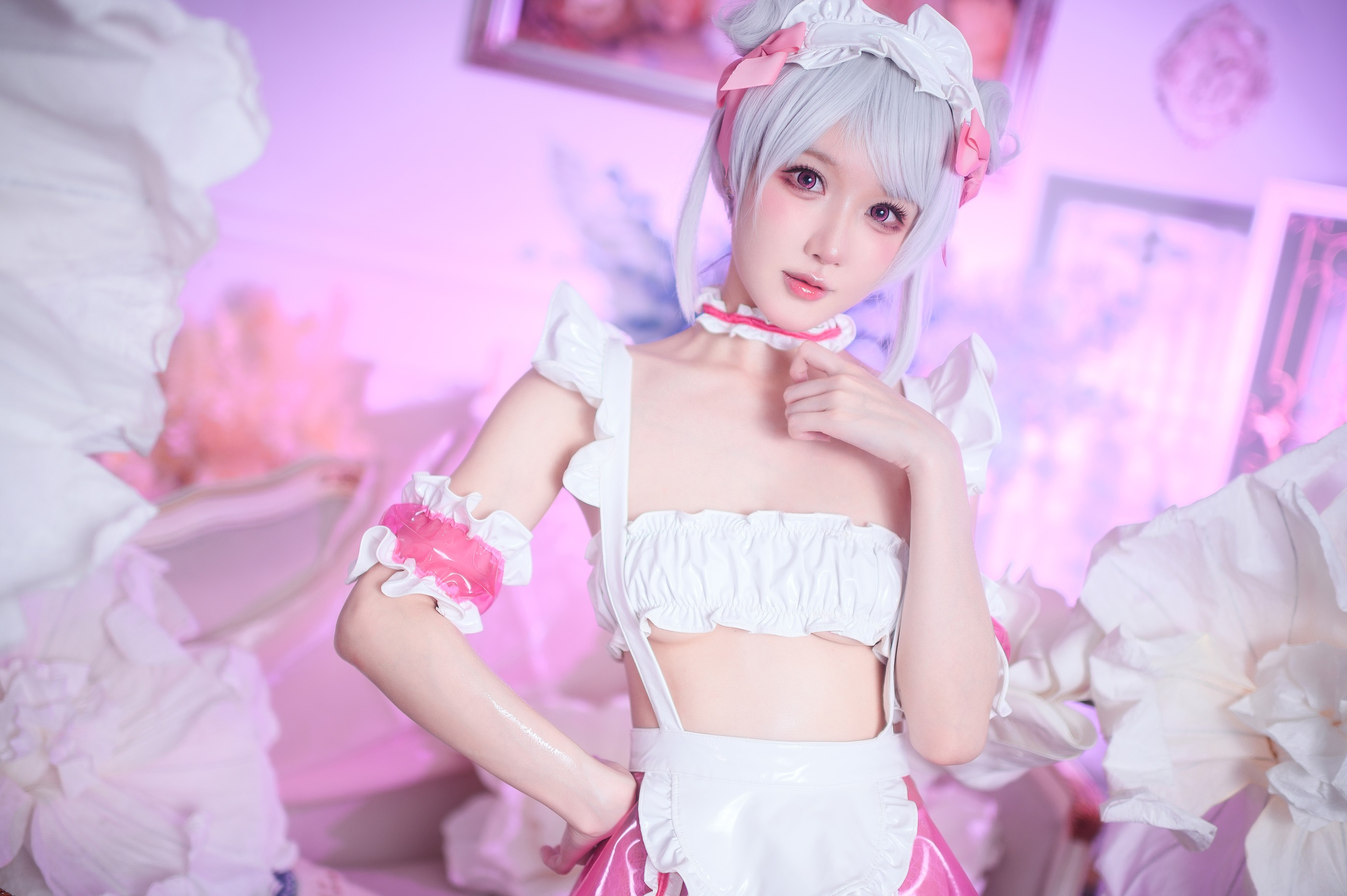 图片[1]-阿包也是兔娘 – NO.072 七夕粉粉女仆[49P]-XikXak